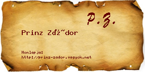 Prinz Zádor névjegykártya